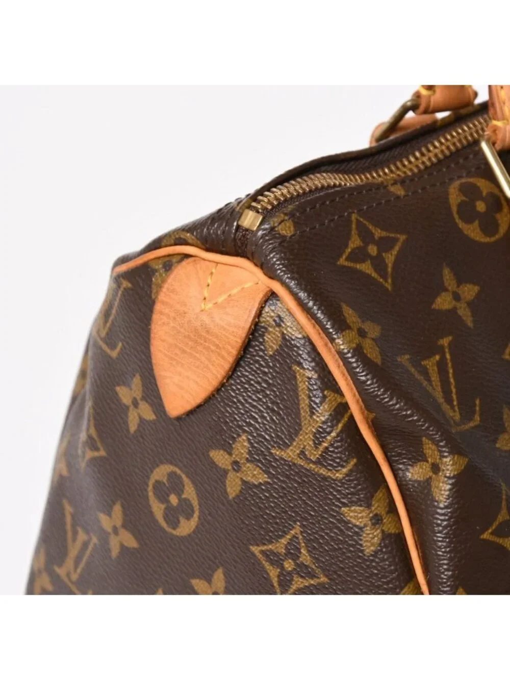Louis Vuitton Speedy 30 Handbag Monogram Brown Gold